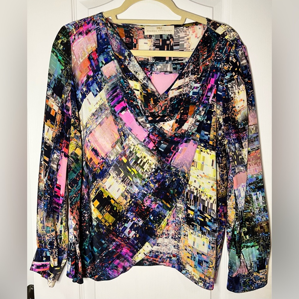 Multicolor silk top